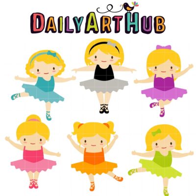 Girl Dancers Clip Art Set