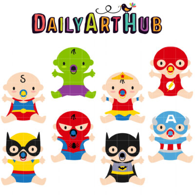 Superhero Babies Clip Art Set