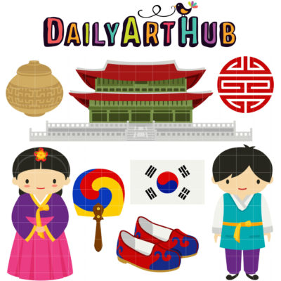 Traditional Korea Clip Art Set