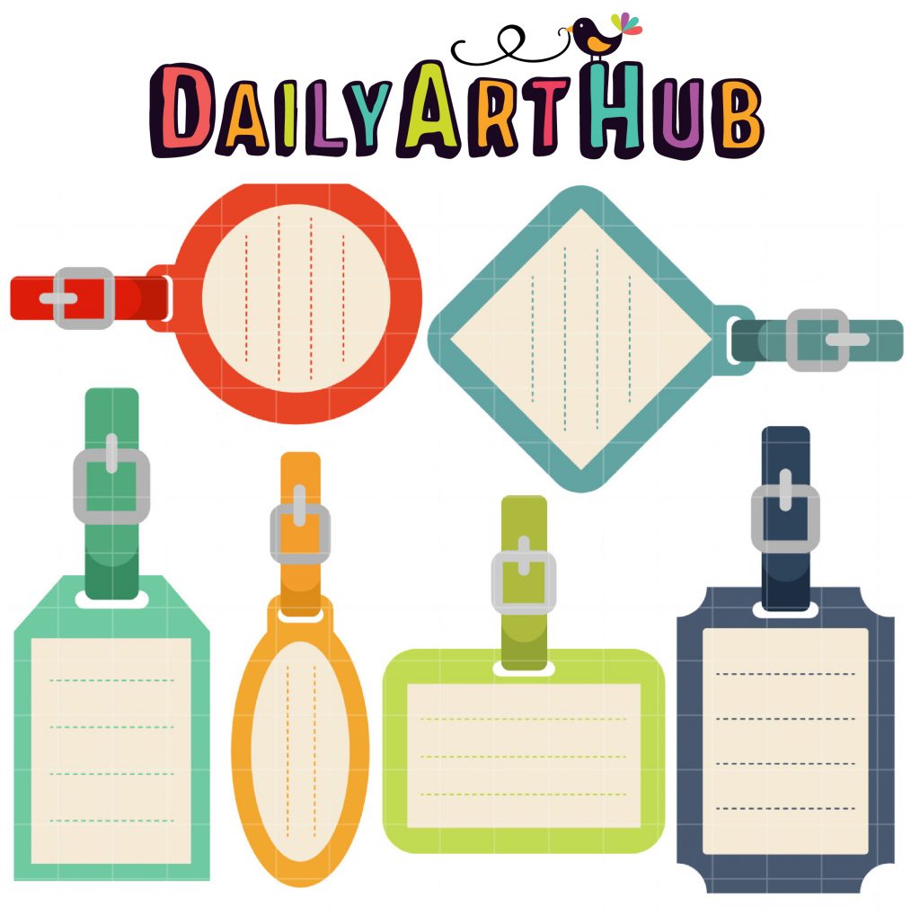 Luggage Tags Clip Art Set Daily Art Hub // Graphics, Alphabets & SVG