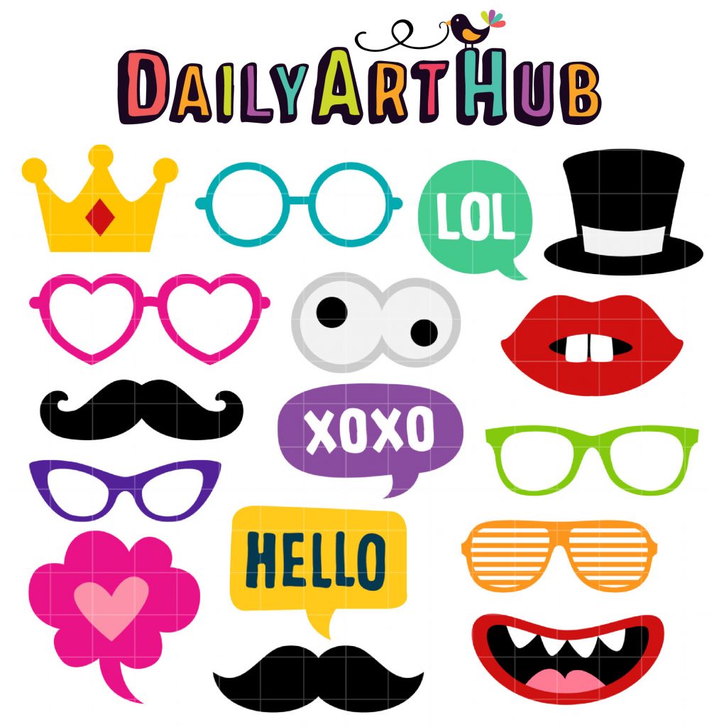 Photo Booth Props Clip Art Set Daily Art Hub // Graphics, Alphabets & SVG