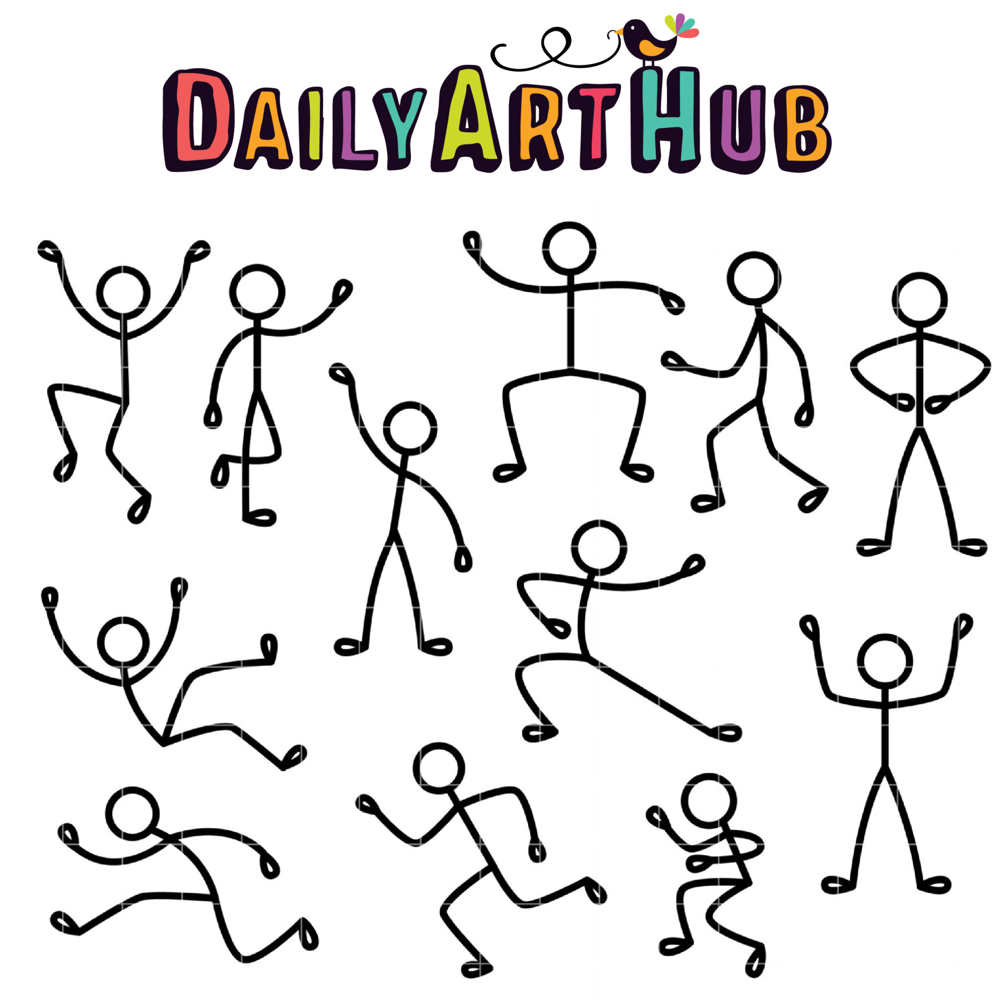 Stickman Gestures Clip Art Set – Daily Art Hub // Graphics