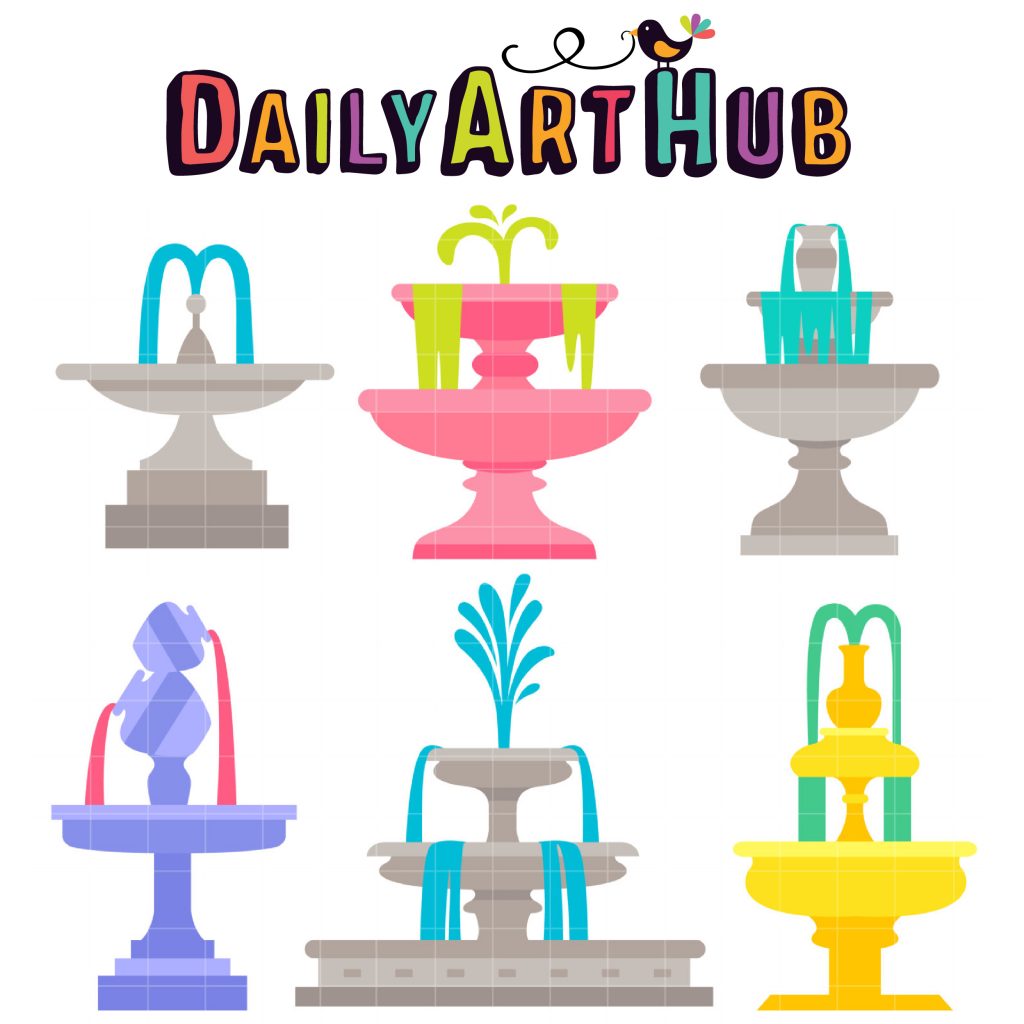 water fountains clip art set daily art hub  clip art everyday