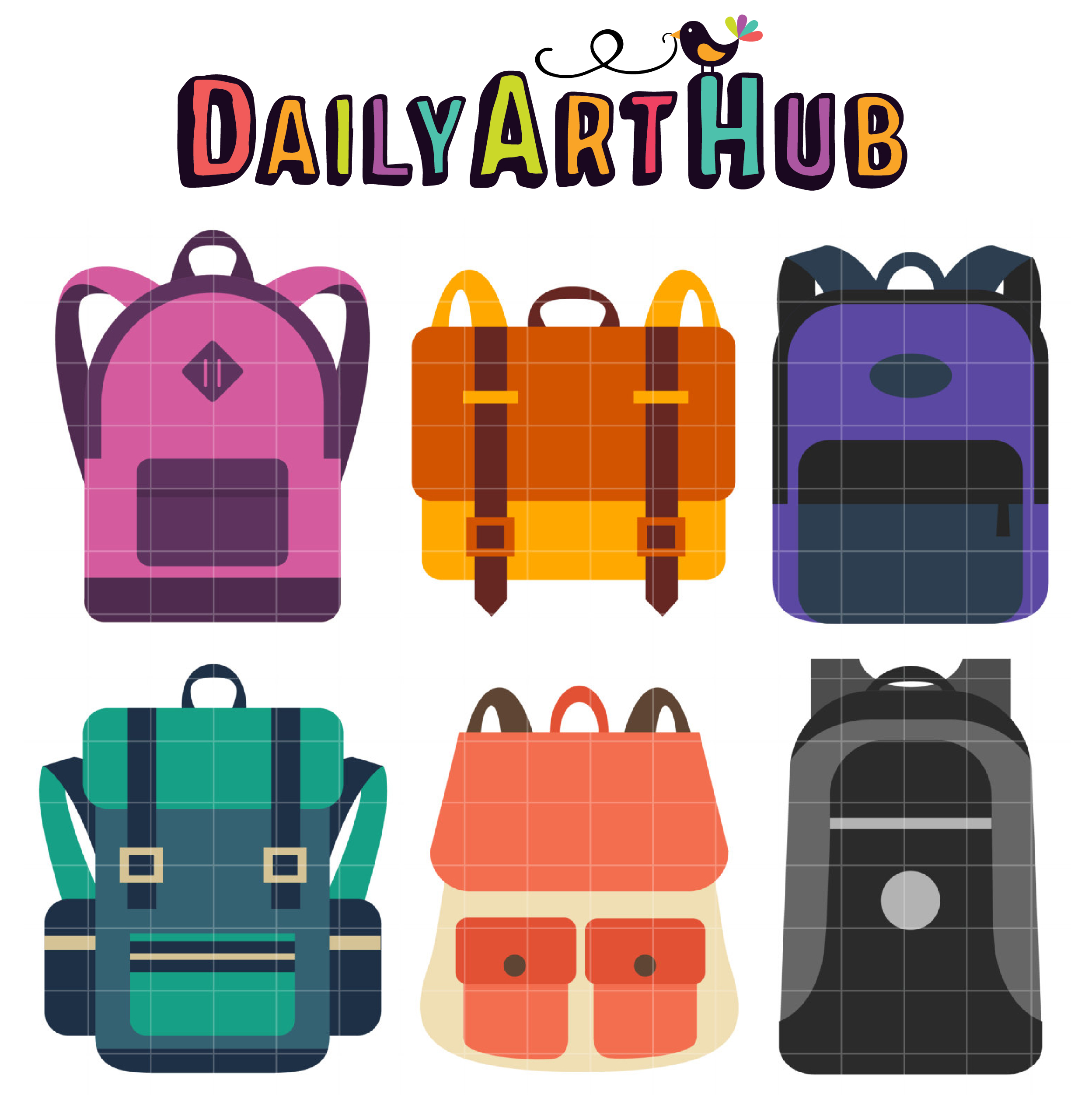 Backpacks Clip Art Set Daily Art Hub Free Clip Art Everyday