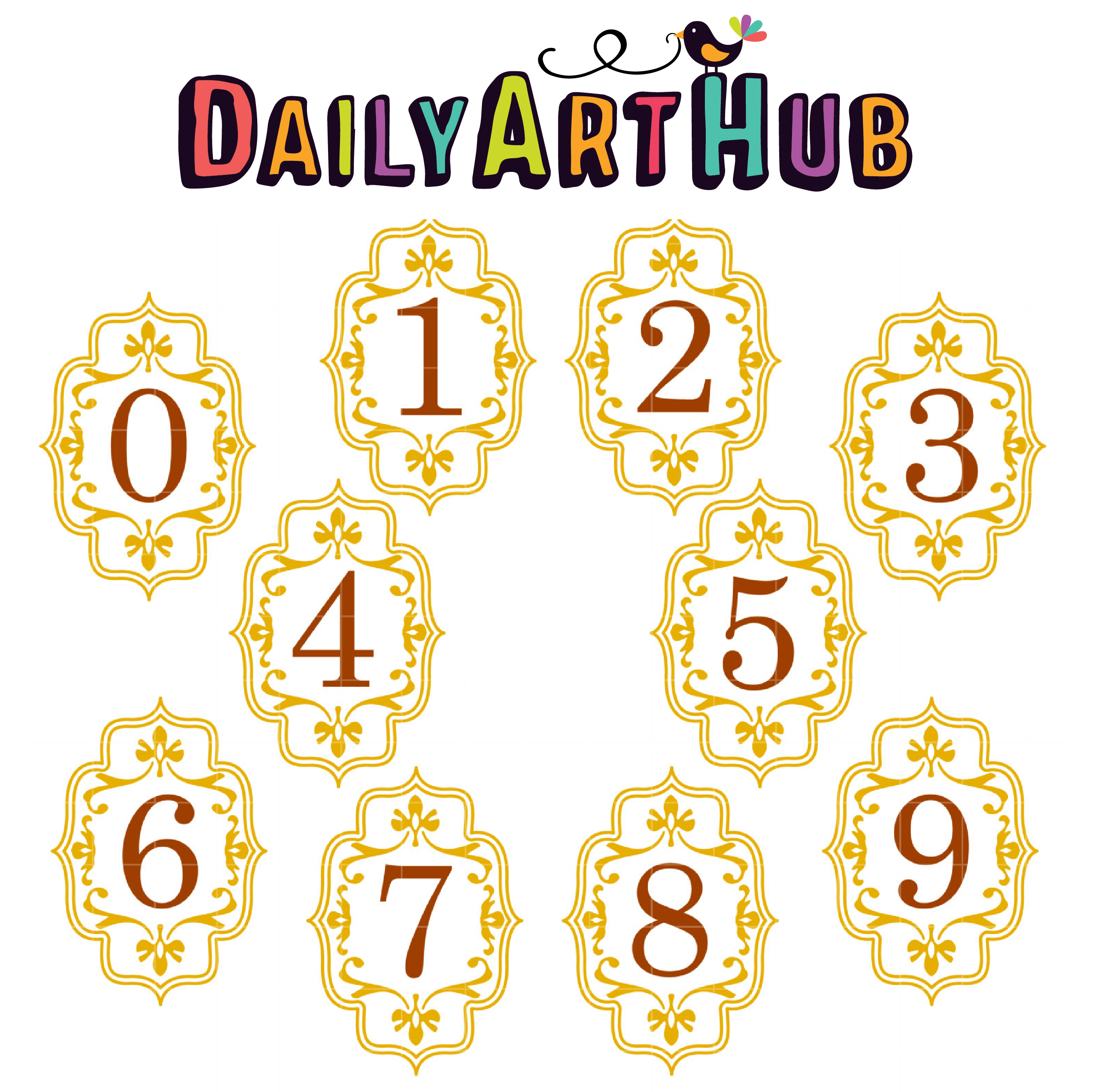 Elegant Frame Numbers Clip Art Set Daily Art Hub Free Clip Art Everyday