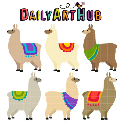 Peruvian Alpacas Clip Art Set