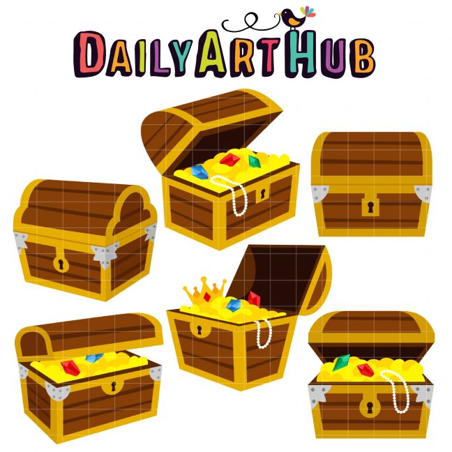 Treasure Chests Clip Art Set Daily Art Hub // Graphics, Alphabets & SVG
