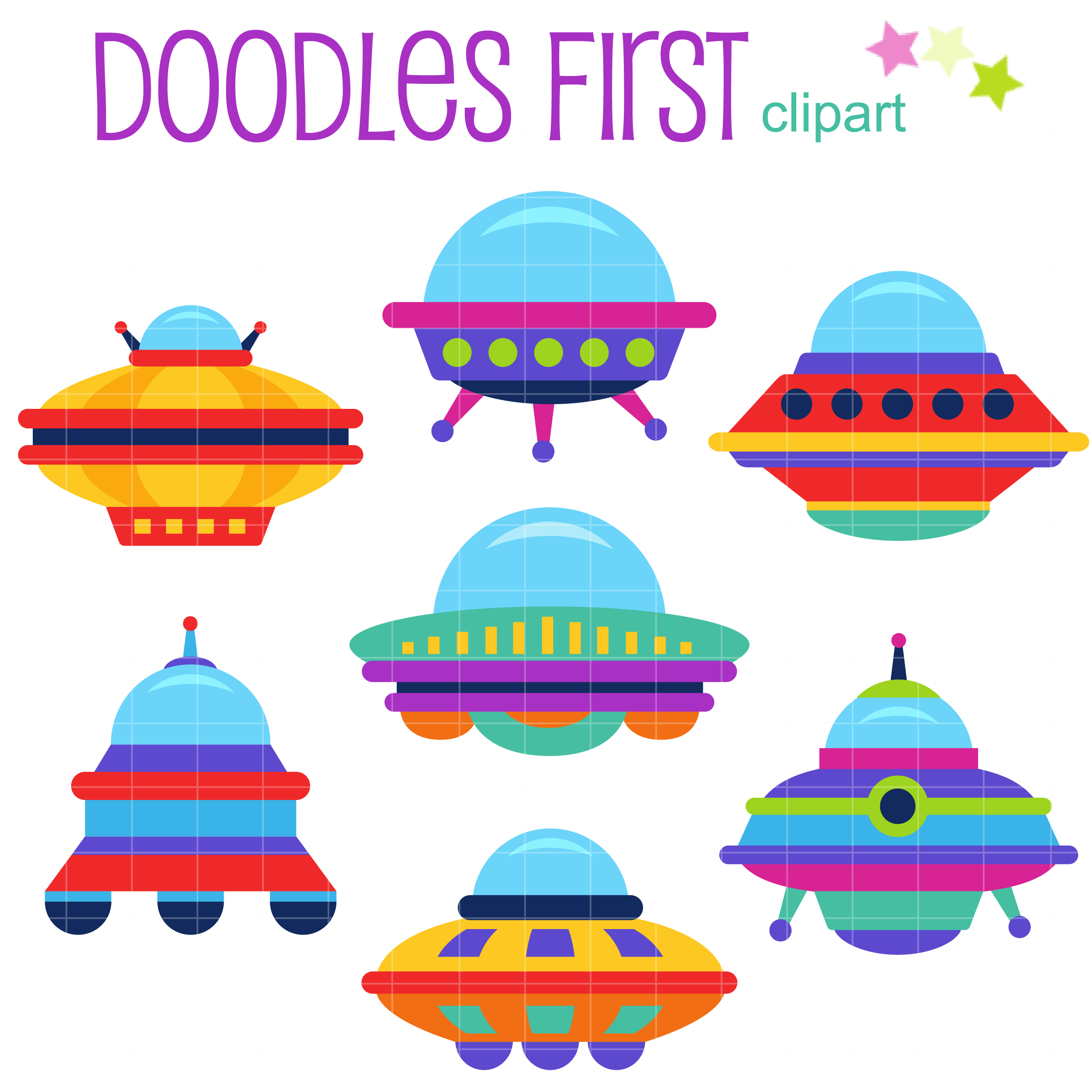 Colorful UFO Clip Art Set – Daily Art Hub – Free Clip Art Everyday