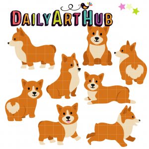Cute Corgis Clip Art Set – Daily Art Hub // Graphics, Alphabets & SVG