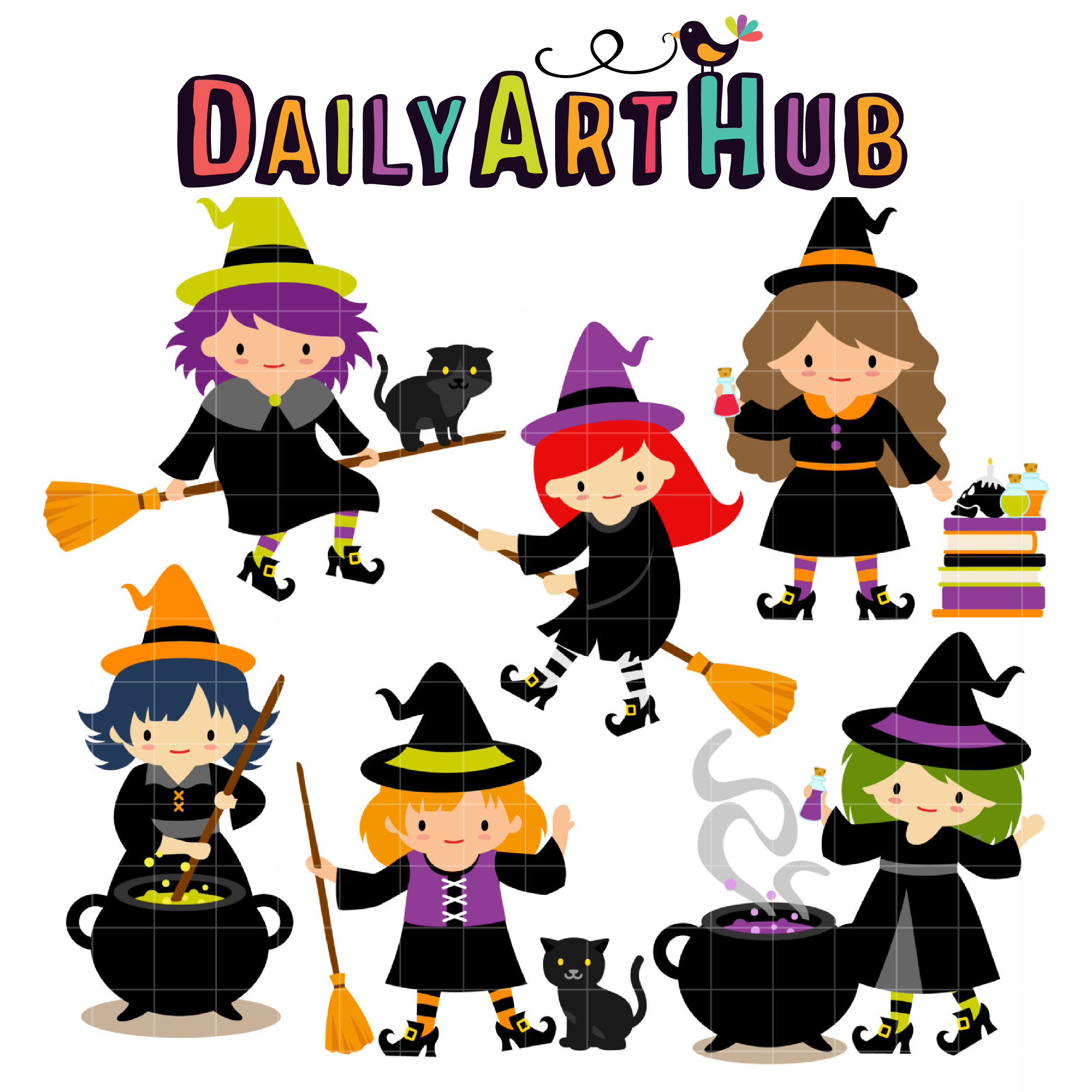 Witchcraft Clipart Set Printable Witch and Magic Clipart,Decorate your jour...