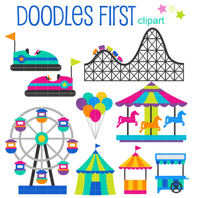 Amusement Park Clip Art Set