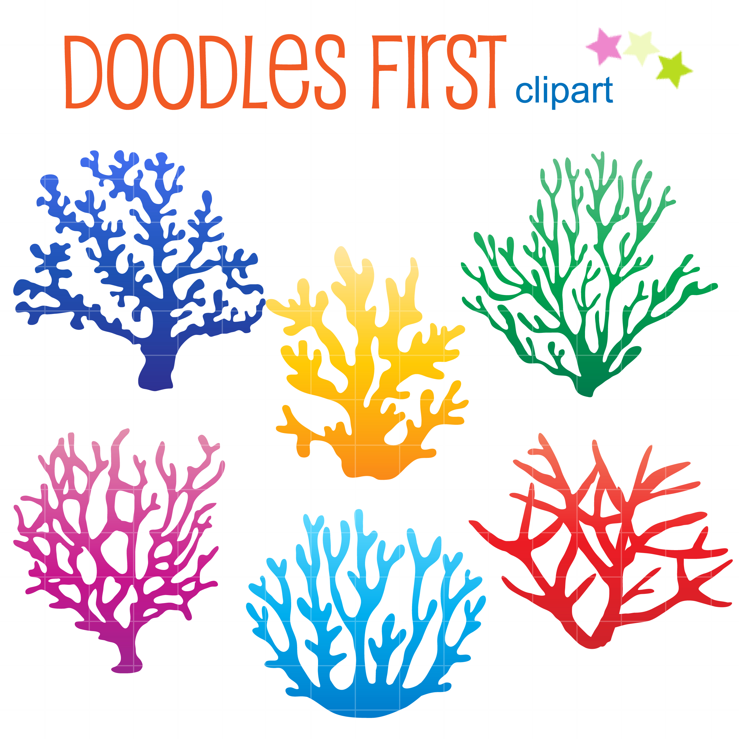 Colorful Corals Clip Art Set – Daily Art Hub – Free Clip Art Everyday