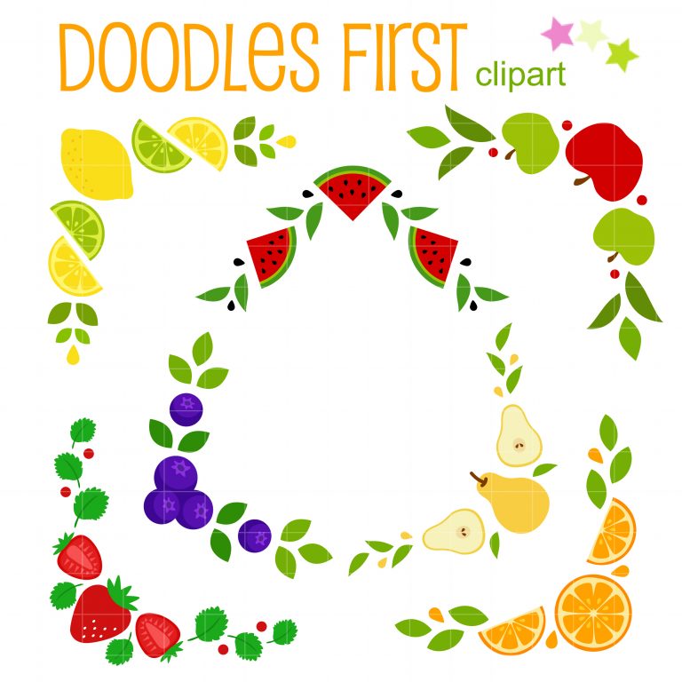 Fruit Corners Clip Art Set Daily Art Hub // Graphics, Alphabets & SVG