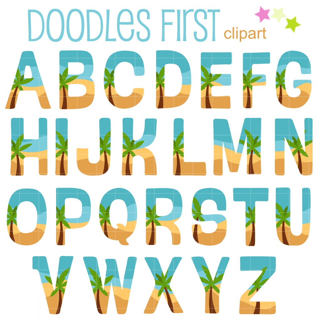 Tropical Beach Letter Clip Art Set – Daily Art Hub // Graphics ...
