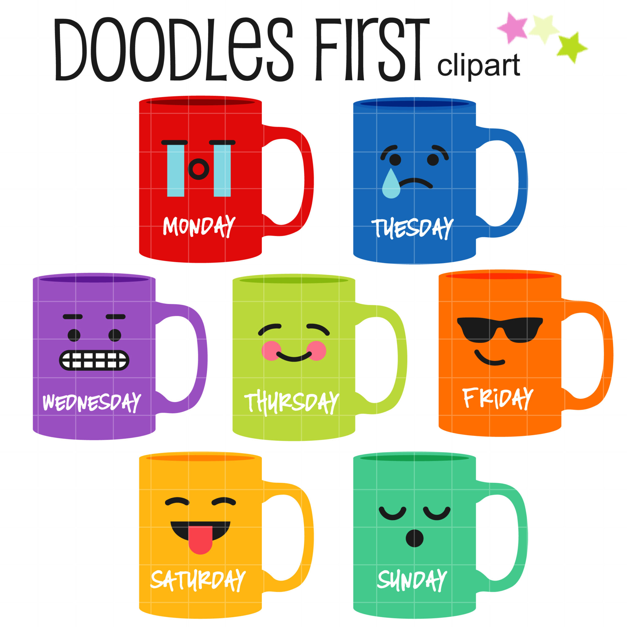 Cute Coffee Cup Expressions Clip Art Set – Daily Art Hub