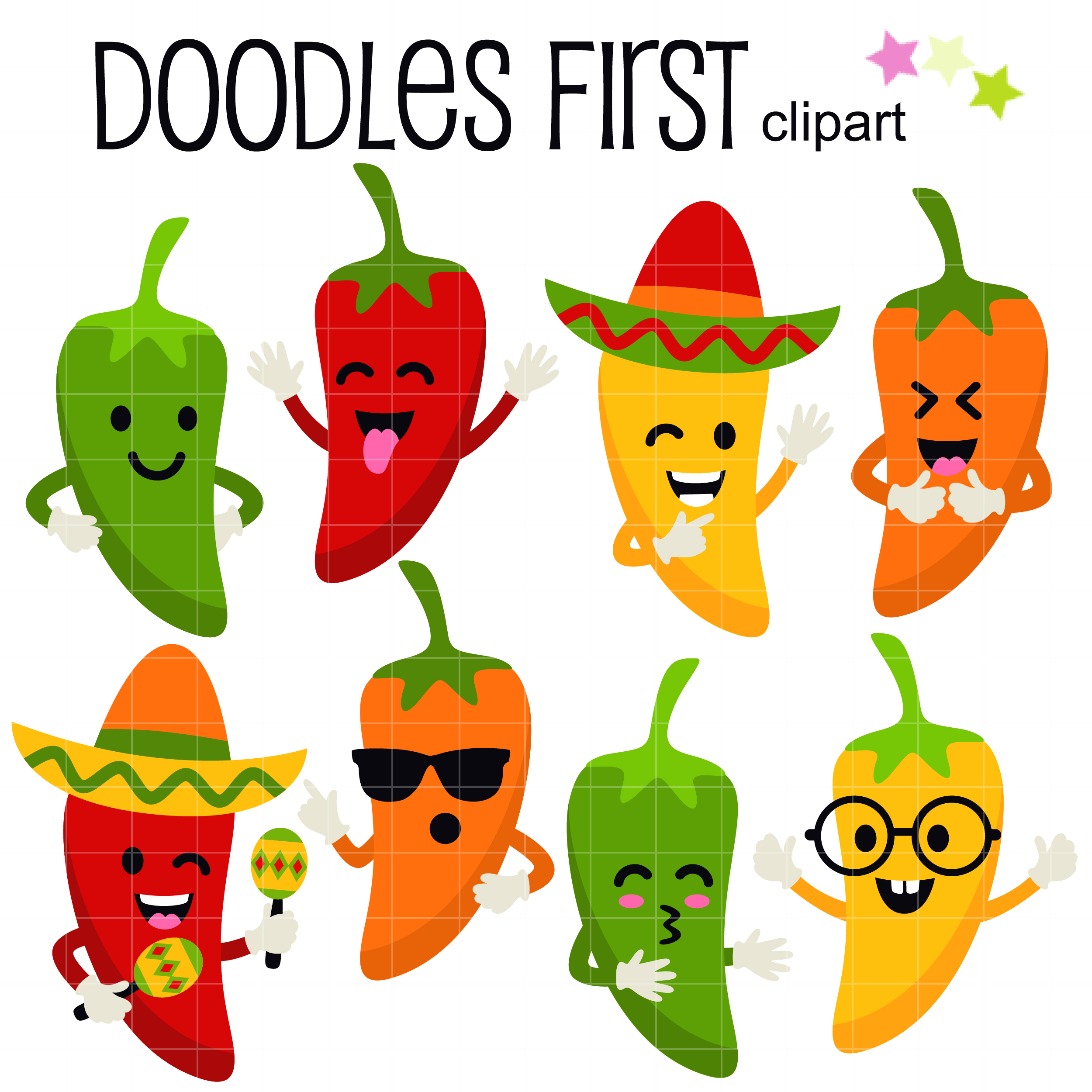 Happy Jalapenos Art Set Daily Art Hub Free Clip Art Everyday