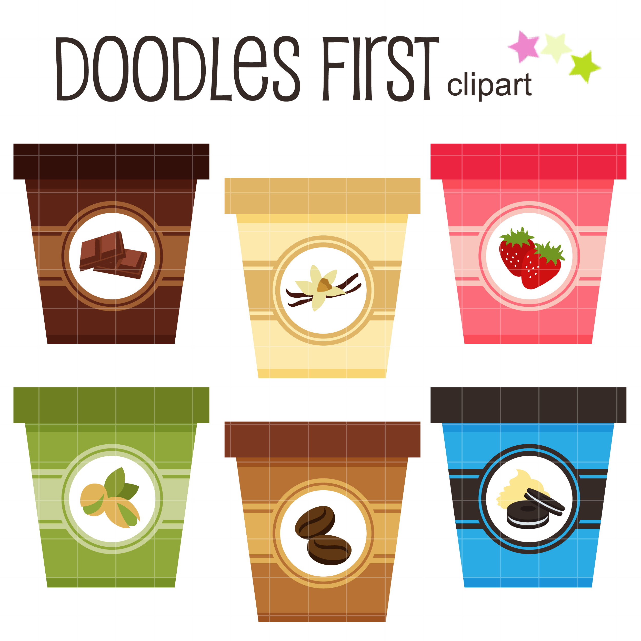 Ice Cream Tubs Clip Art Set Daily Art Hub Free Clip Art Everyday