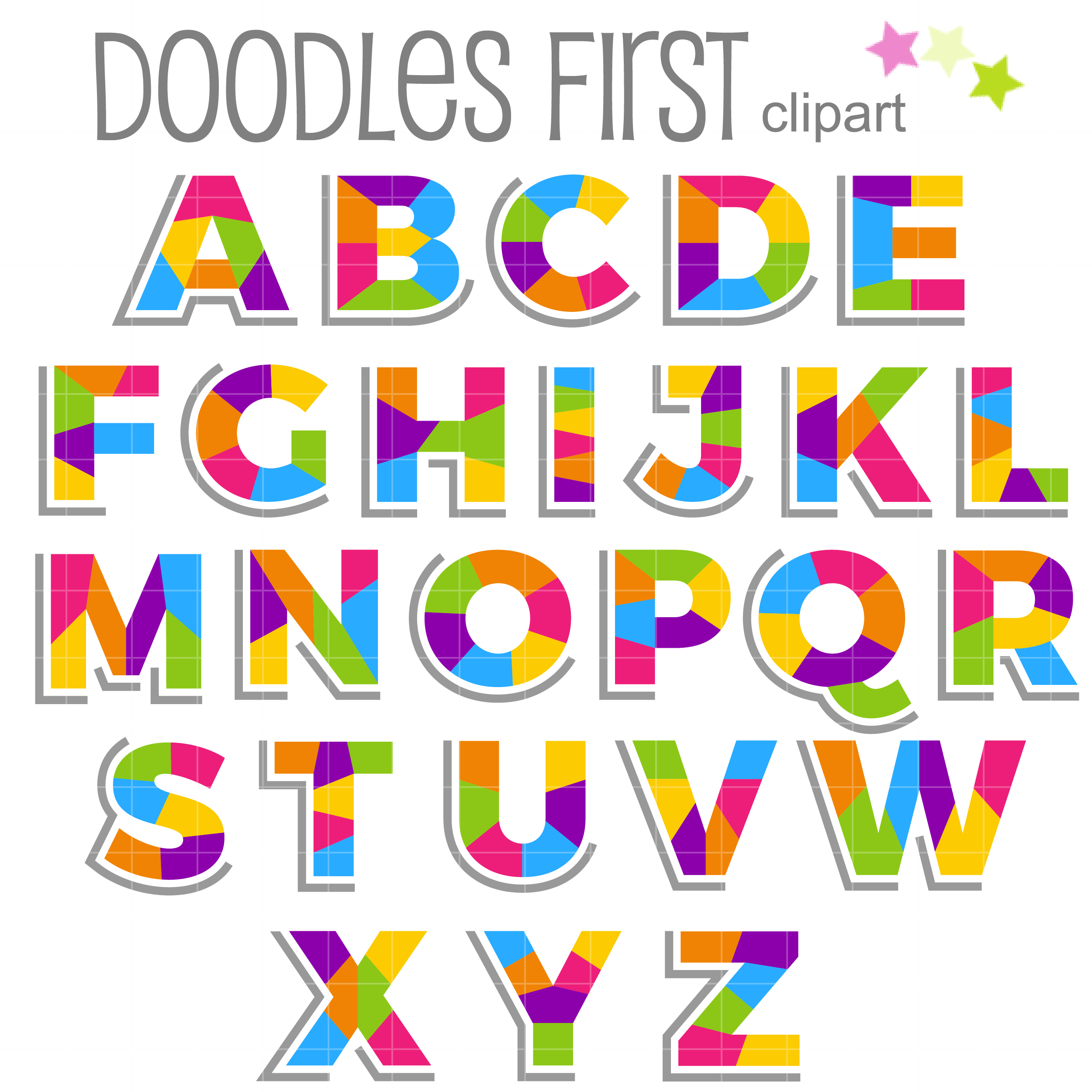 Multi color Alphabet Clip Art Set Daily Art Hub Free Clip Art Everyday