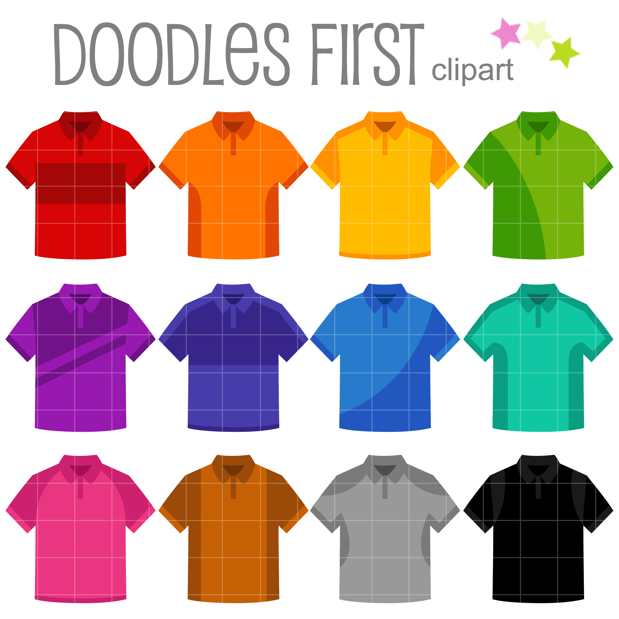 Colorful Polo  Shirts Clip  Art  Set Daily Art  Hub Free 