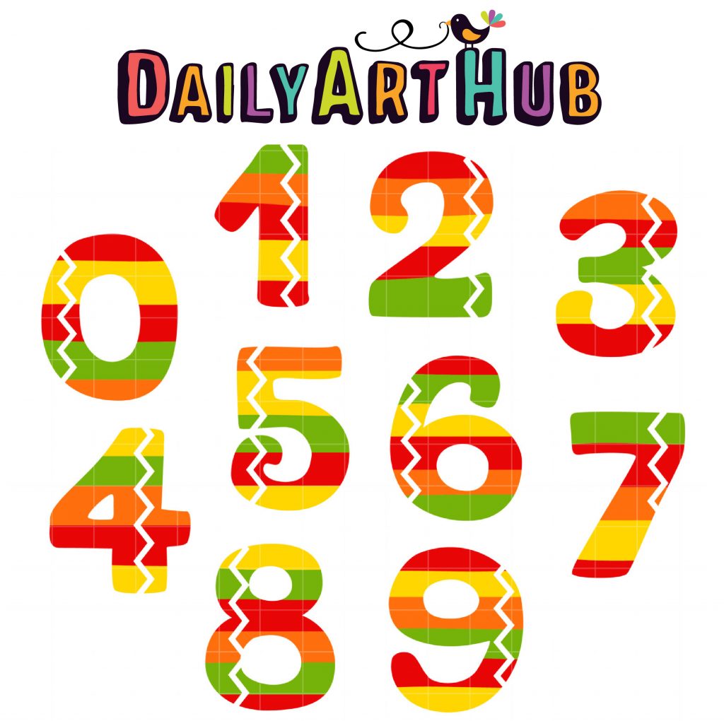 Fiesta Numbers Clip Art Set Daily Art Hub // Graphics, Alphabets & SVG