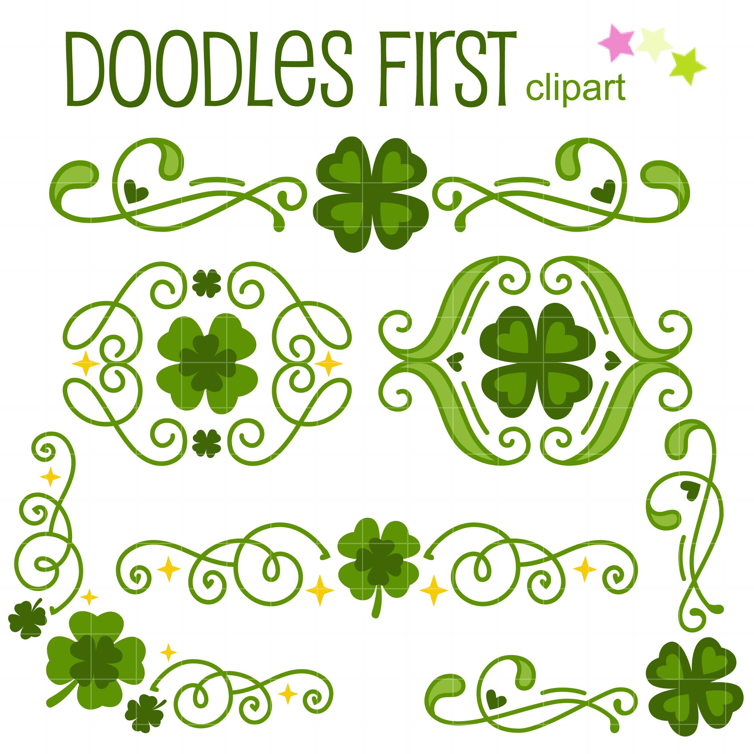 Shamrock Corners and Borders Clip Art Set Daily Art Hub Free Clip