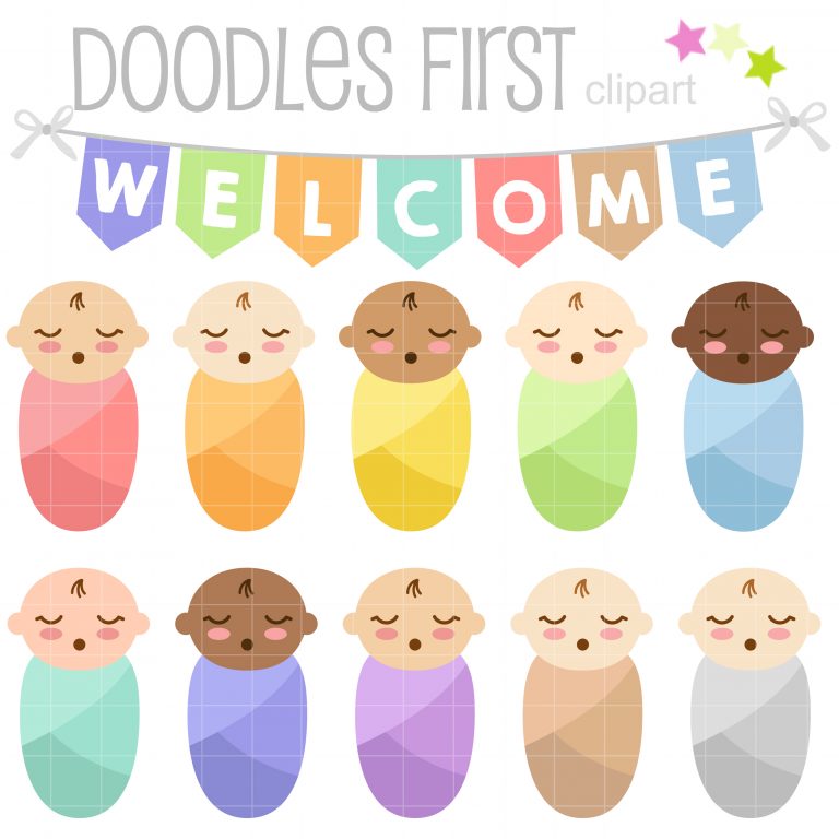 Swaddling Babies Clip Art Set Daily Art Hub // Graphics