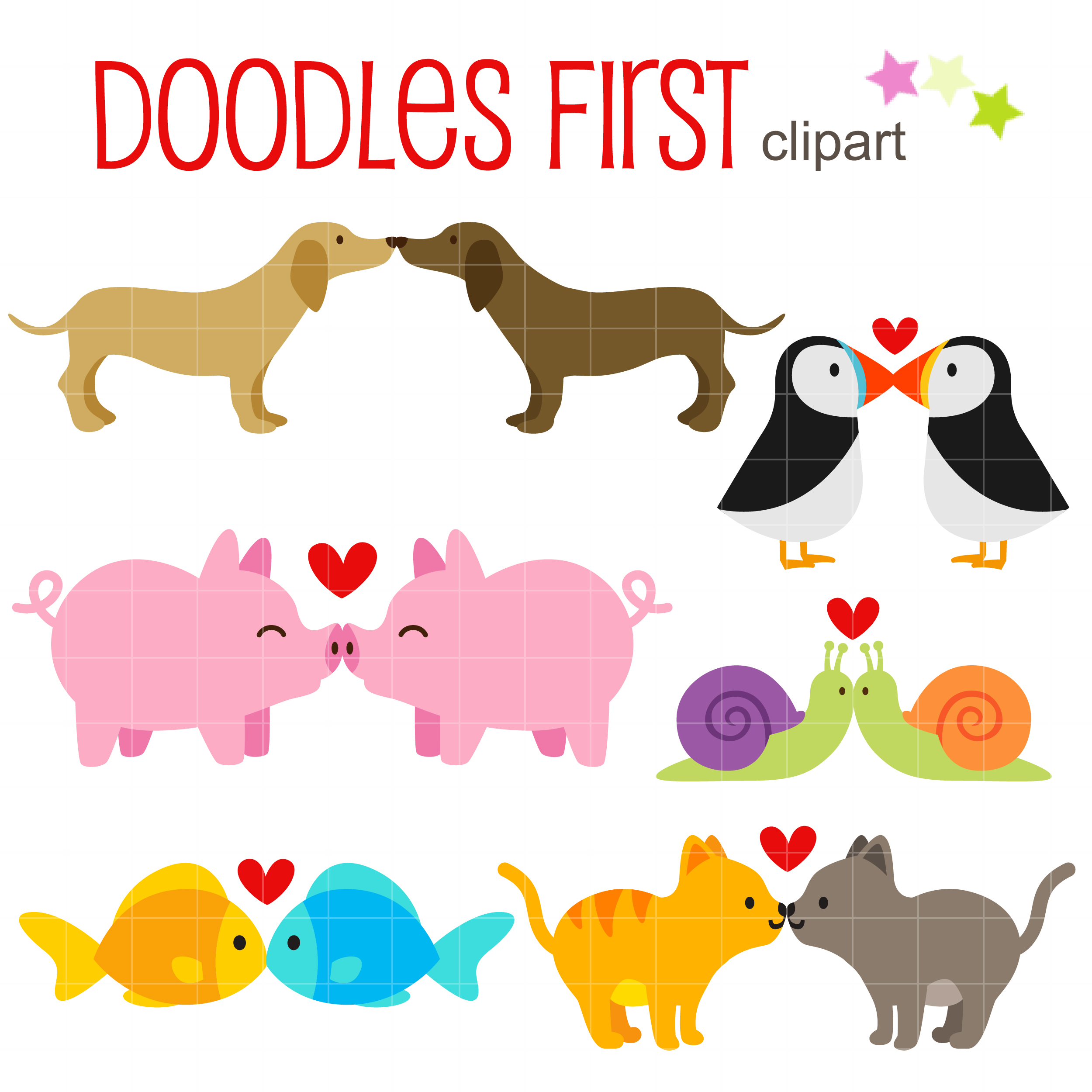 Animal Kisses Clip Art Set Daily Art Hub Free Clip Art Everyday