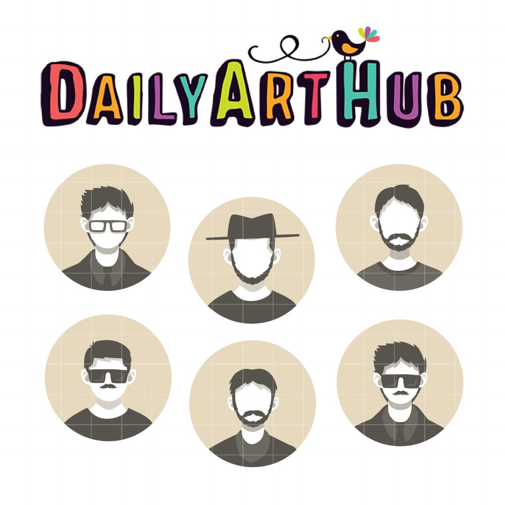 Men Avatar Clip Art Set Daily Art Hub // Graphics, Alphabets & SVG