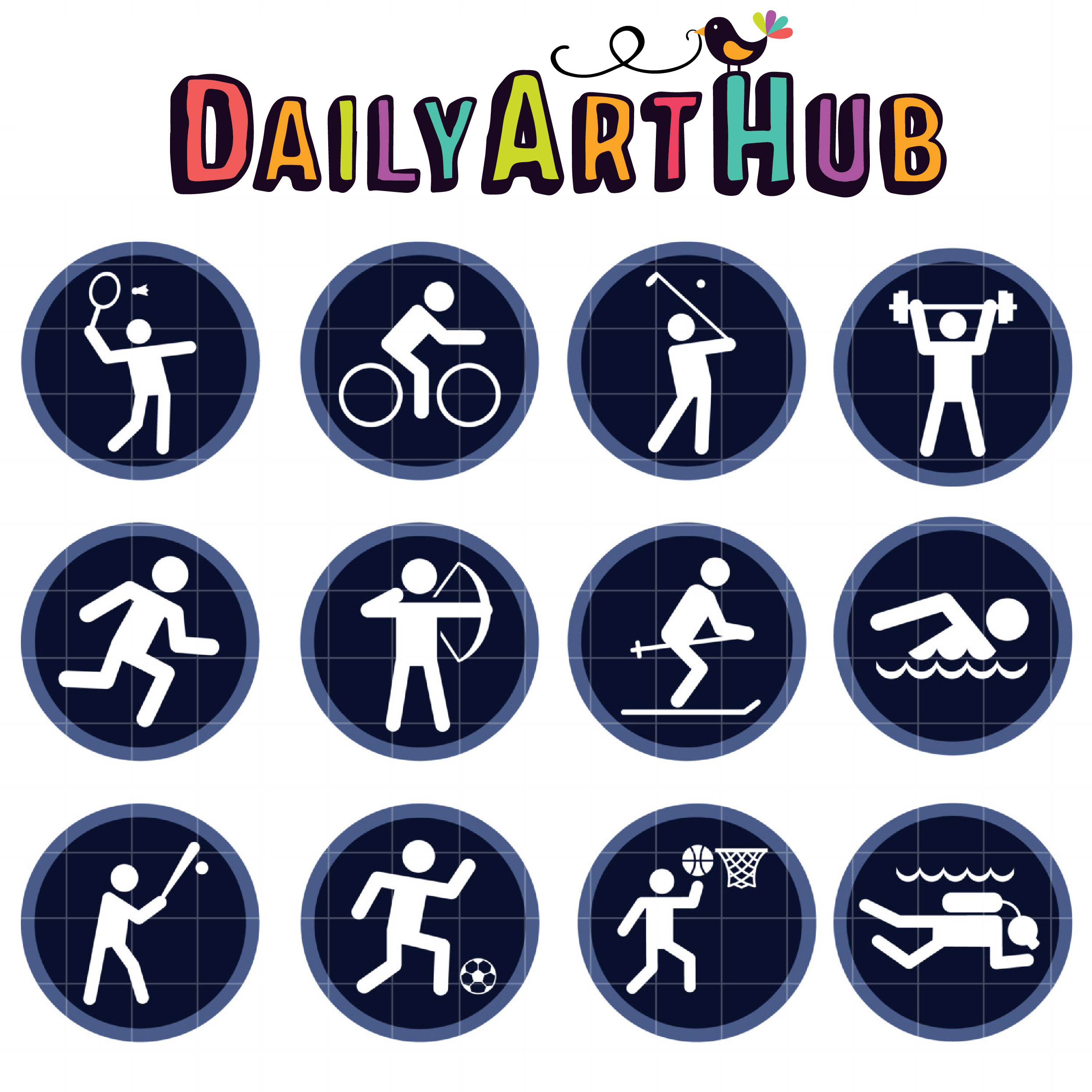 Cardio Sports Icon Clip Art Set Daily Art Hub Free Clip Art Everyday