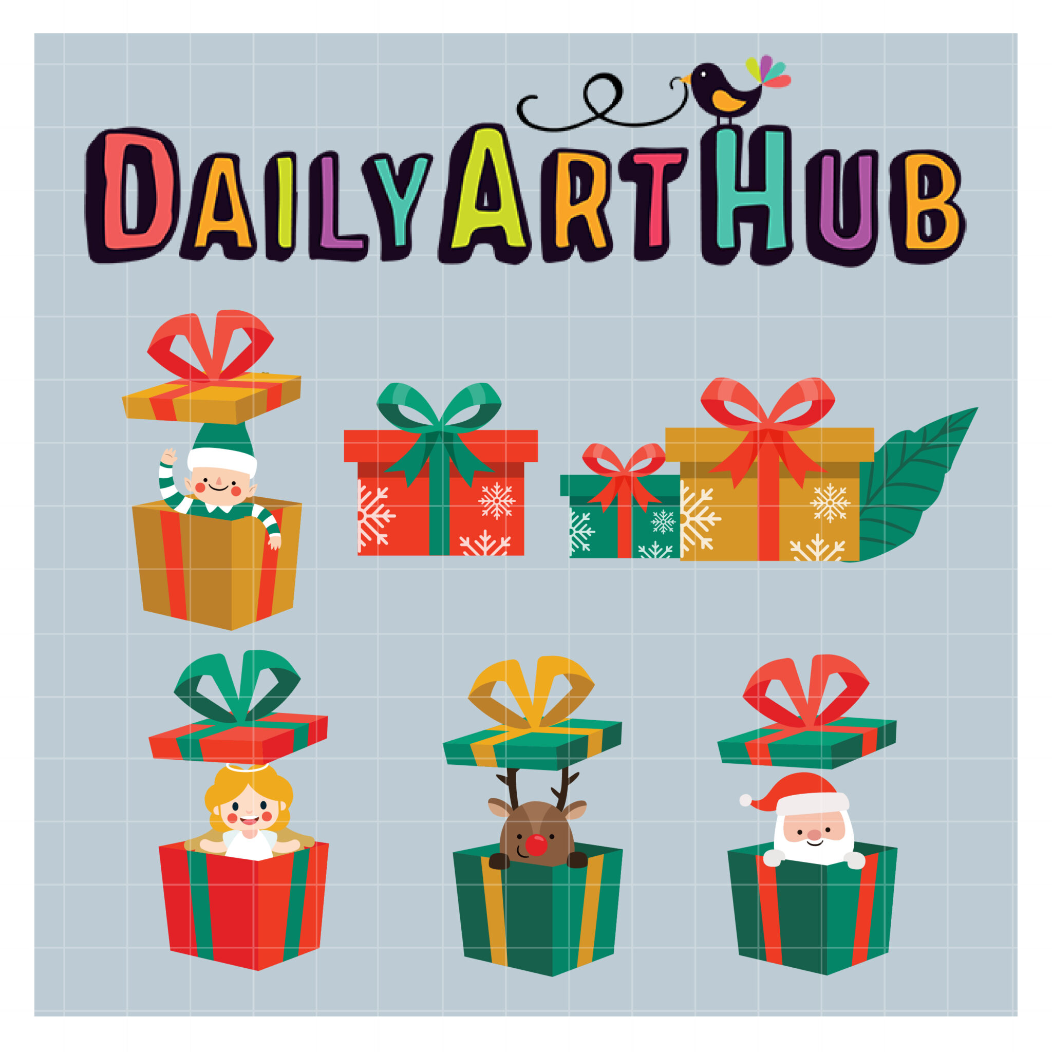 Christmas Gifts Clip Art Set Daily Art Hub // Graphics, Alphabets & SVG