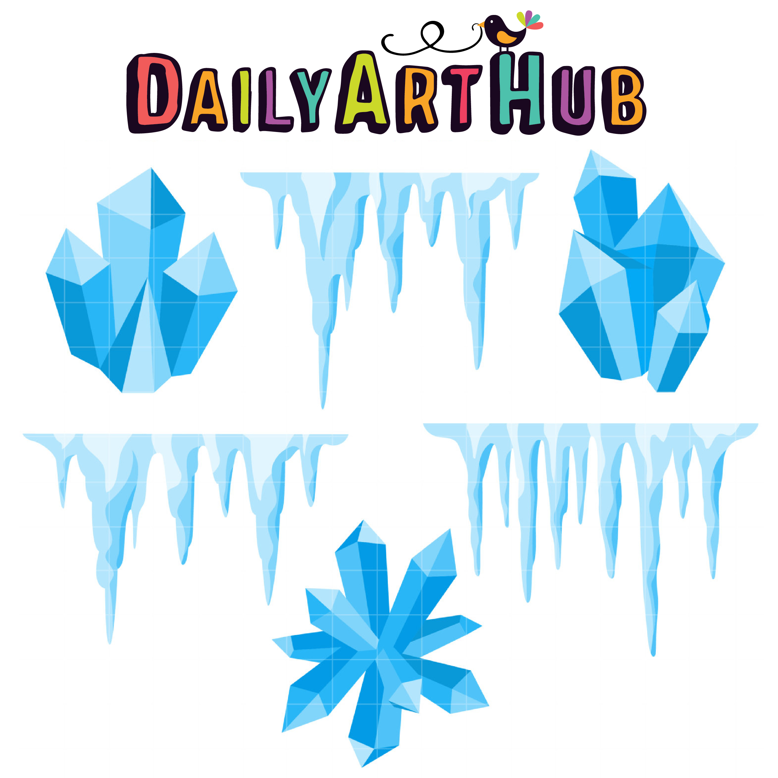 Icicles and Ice Crystals Clip Art Set Daily Art Hub Free Clip Art Everyday