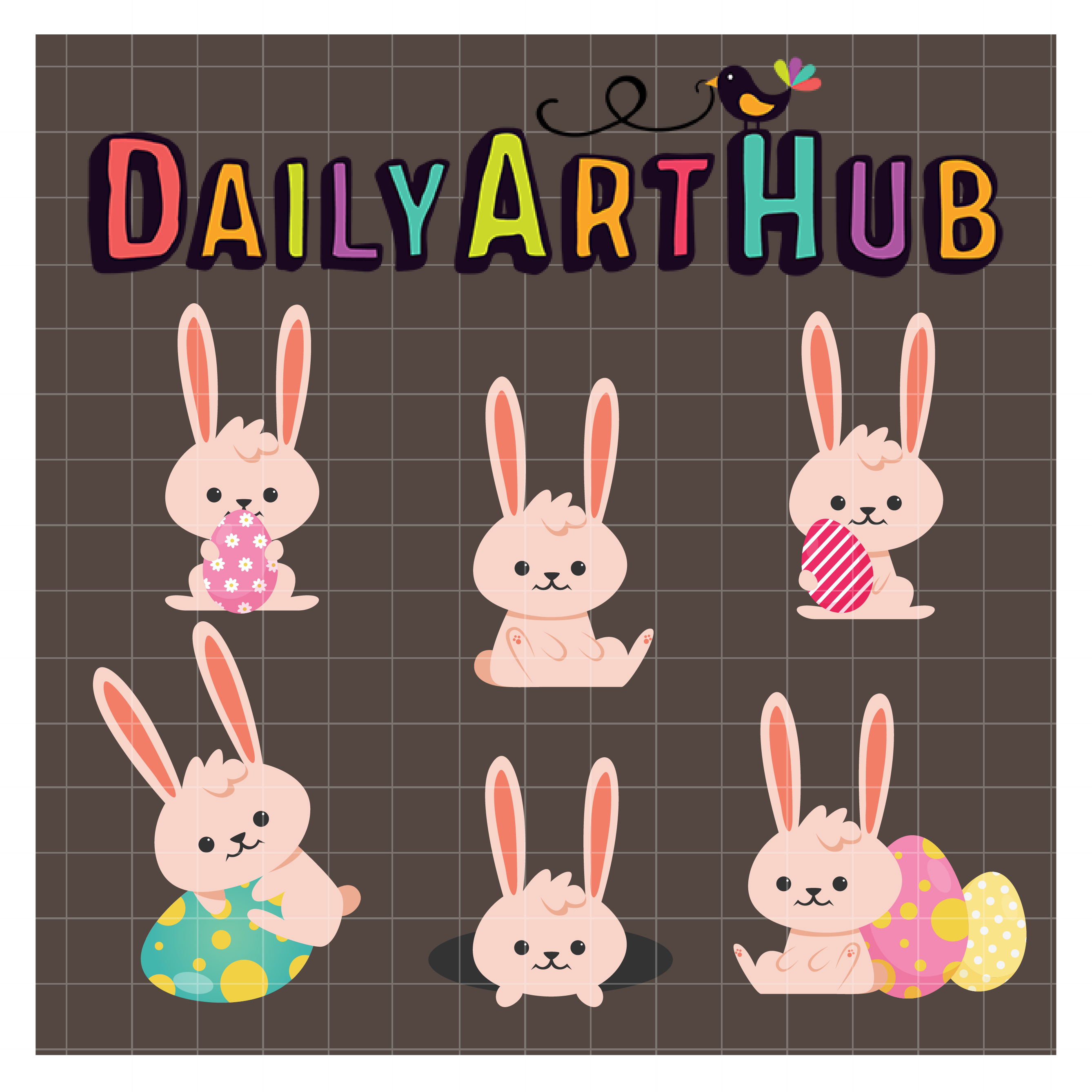 Cute Easter Bunny Clip Art Set – Daily Art Hub – Free Clip Art Everyday