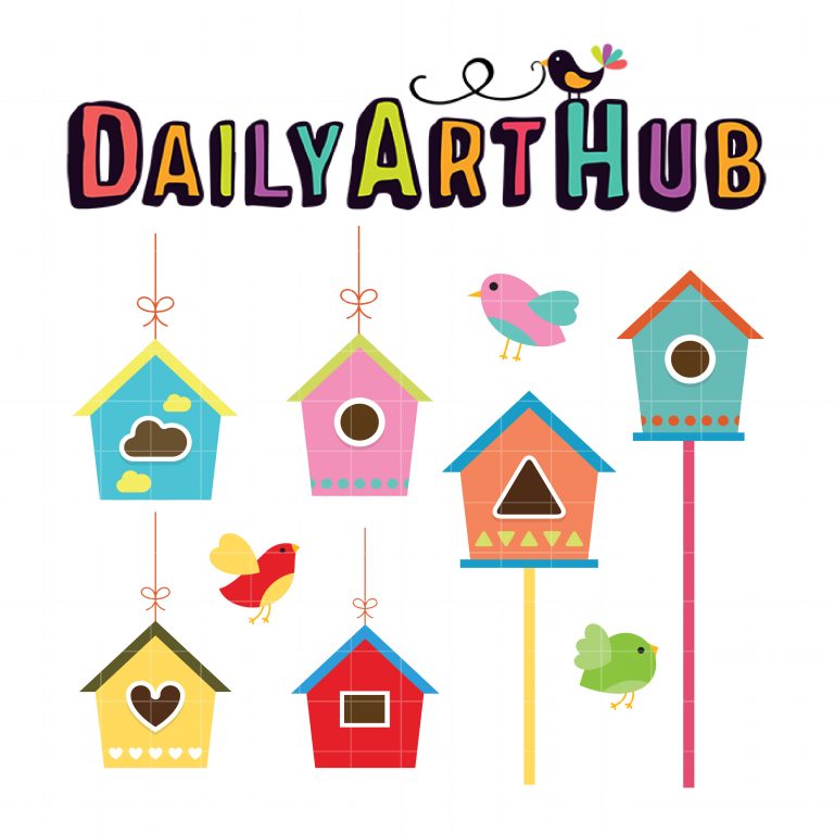 Cute Bird House Clip Art Set – Daily Art Hub // Graphics, Alphabets & SVG