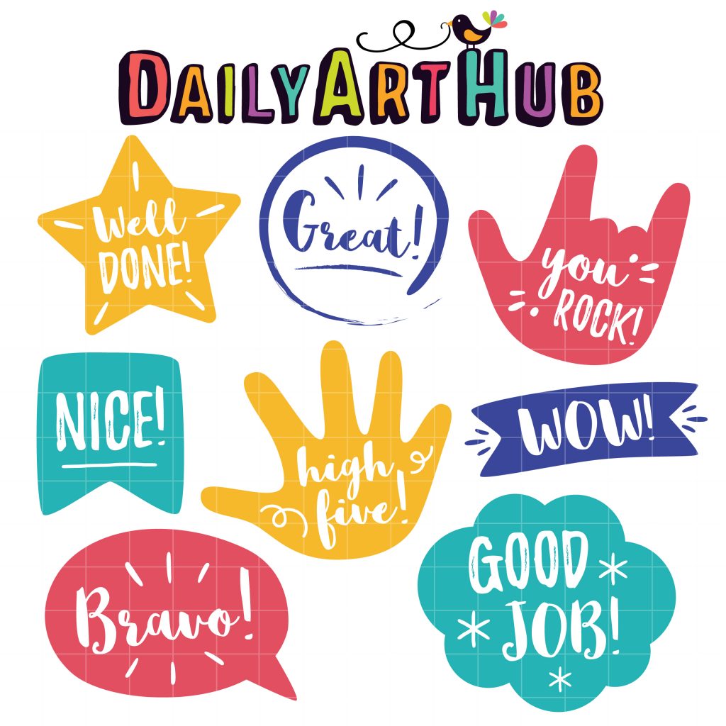 Encouragement Bubbles Clip Art Set Daily Art Hub // Graphics