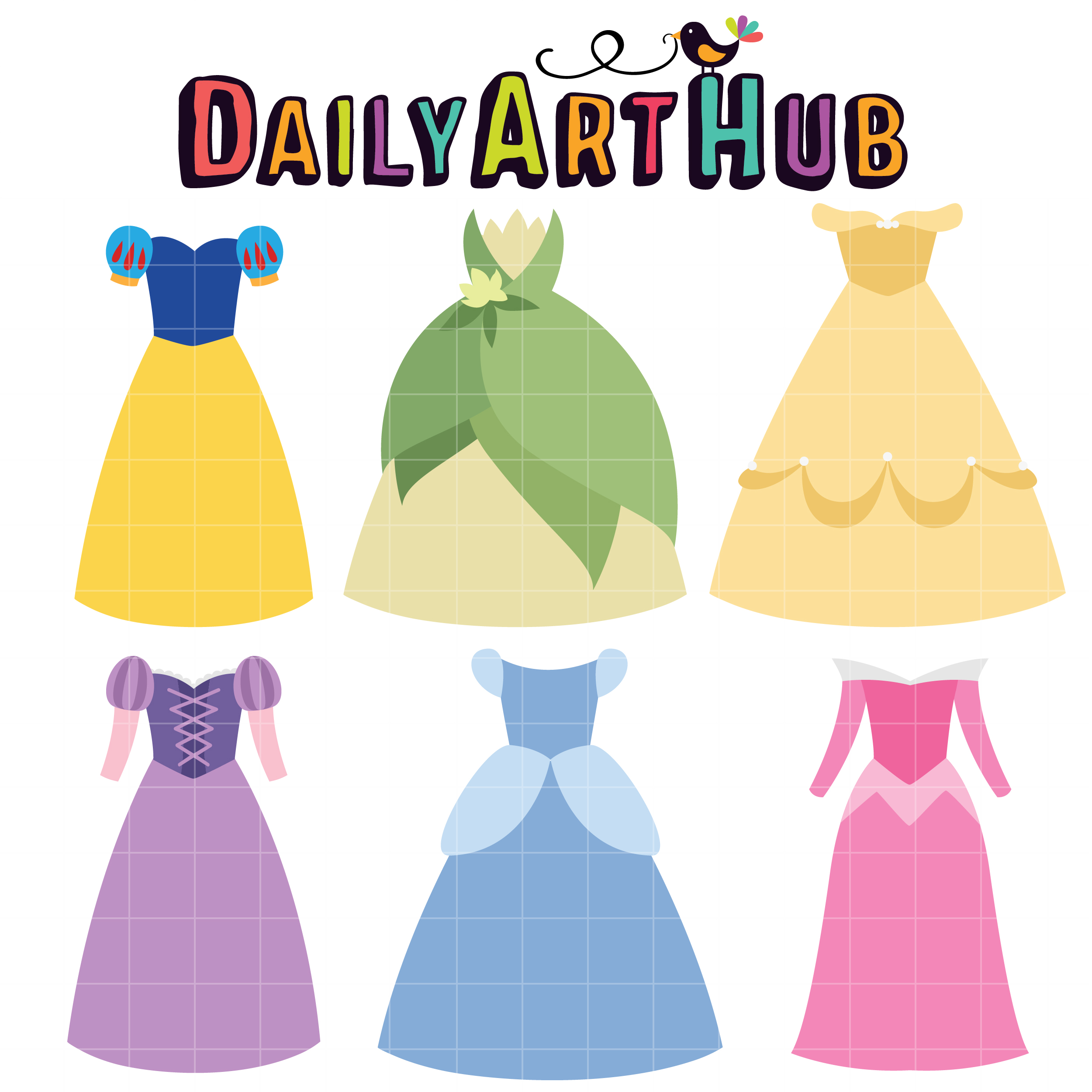 Princess Dresses Clip Art Set – Daily Art Hub – Free Clip Art Everyday