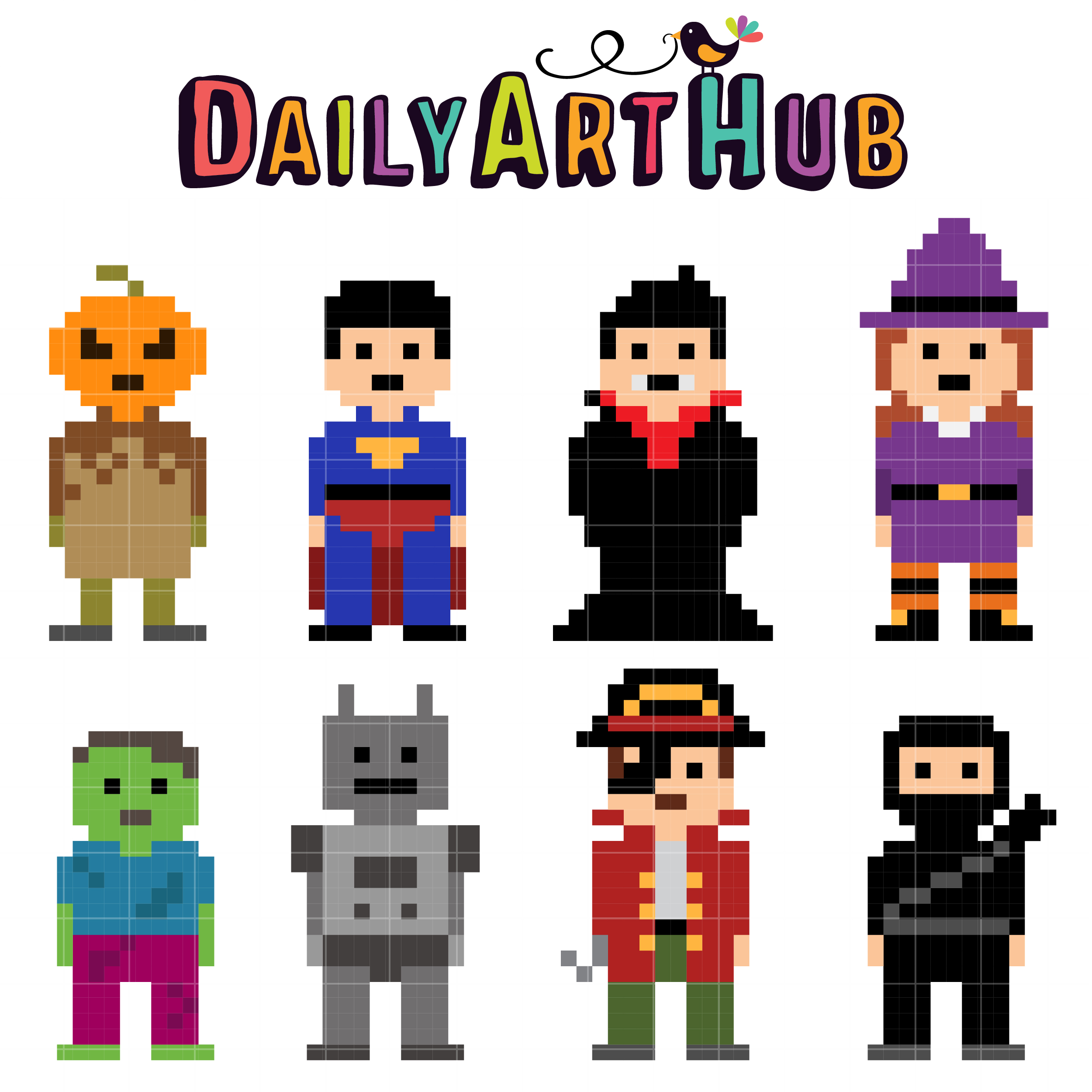Pixel Characters Clip Art Set - Daily Art Hub - Free Clip ...