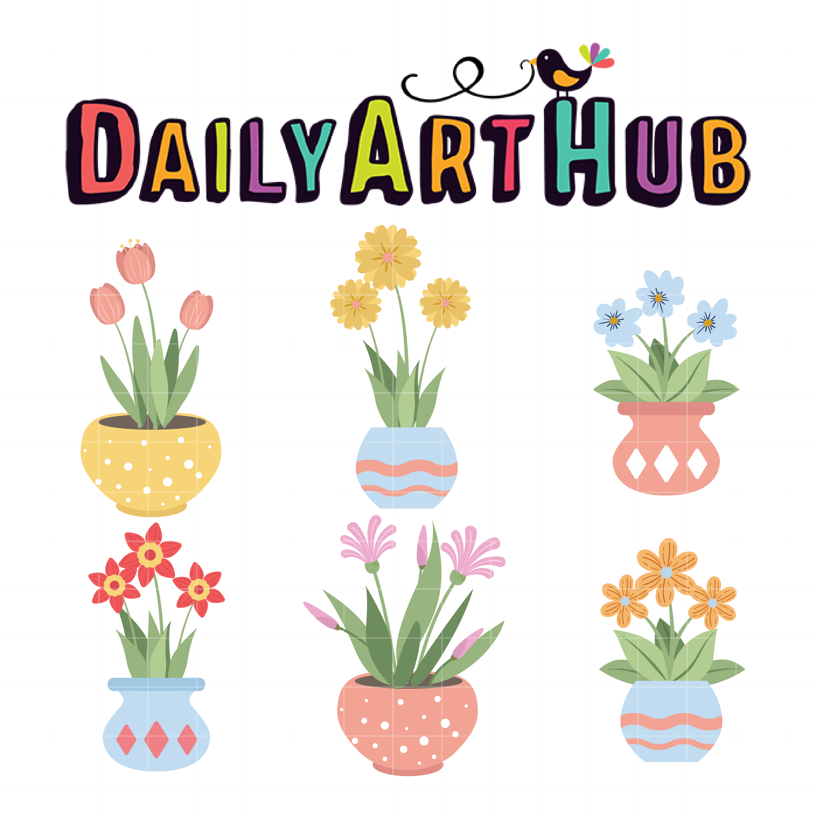 Flower Pot Set Clip Art Set Daily Art Hub Free Clip Art Everyday