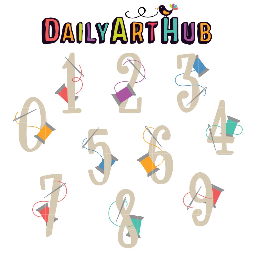 Stitch Life Numbers Clip Art Set Daily Art Hub // Graphics, Alphabets & SVG