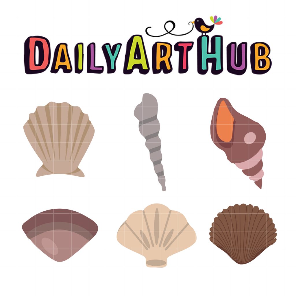 Vintage Shells Clip Art Set – Daily Art Hub // Graphics, Alphabets & SVG