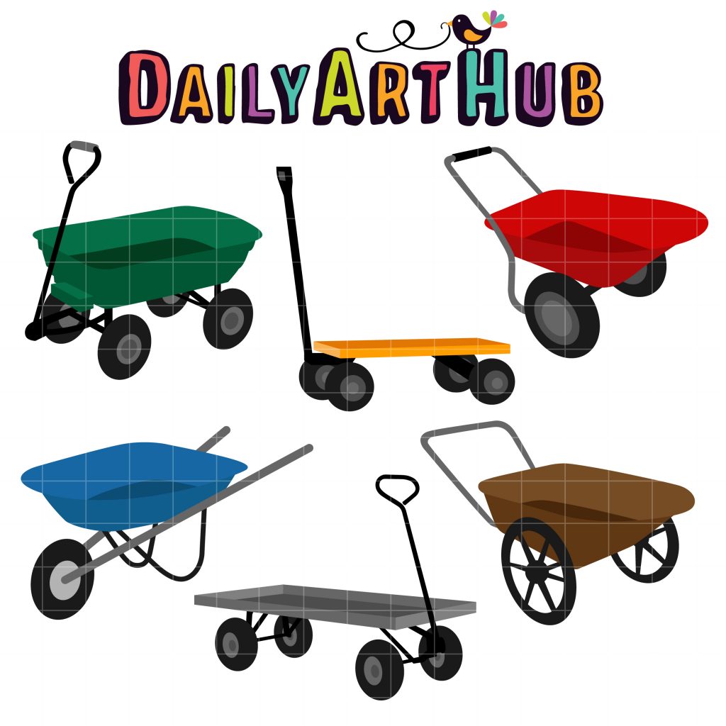 Garden Carts And Wagons Clip Art Set Daily Art Hub // Graphics