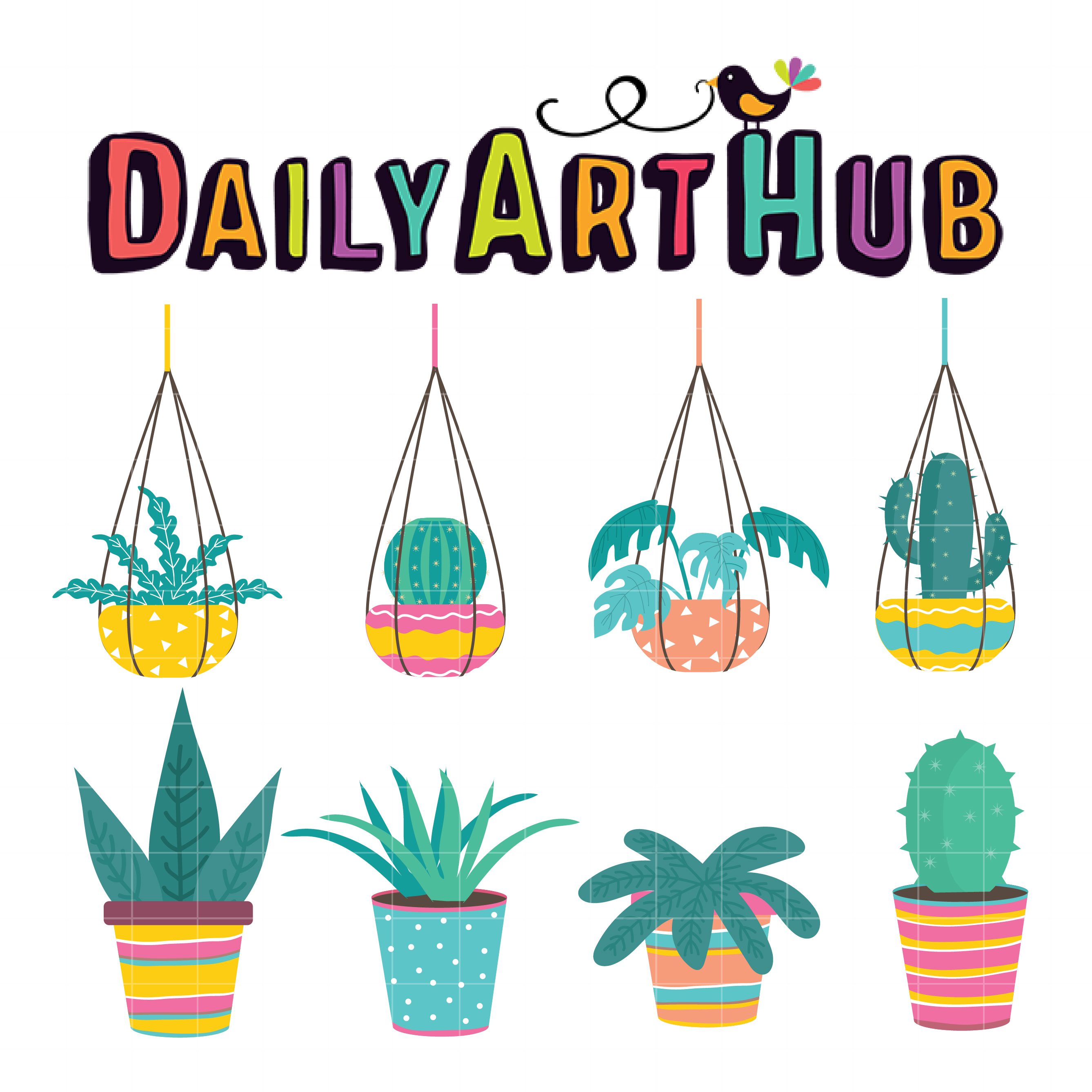 Hanging Plants Clip Art Set Daily Art Hub Free Clip Art Everyday