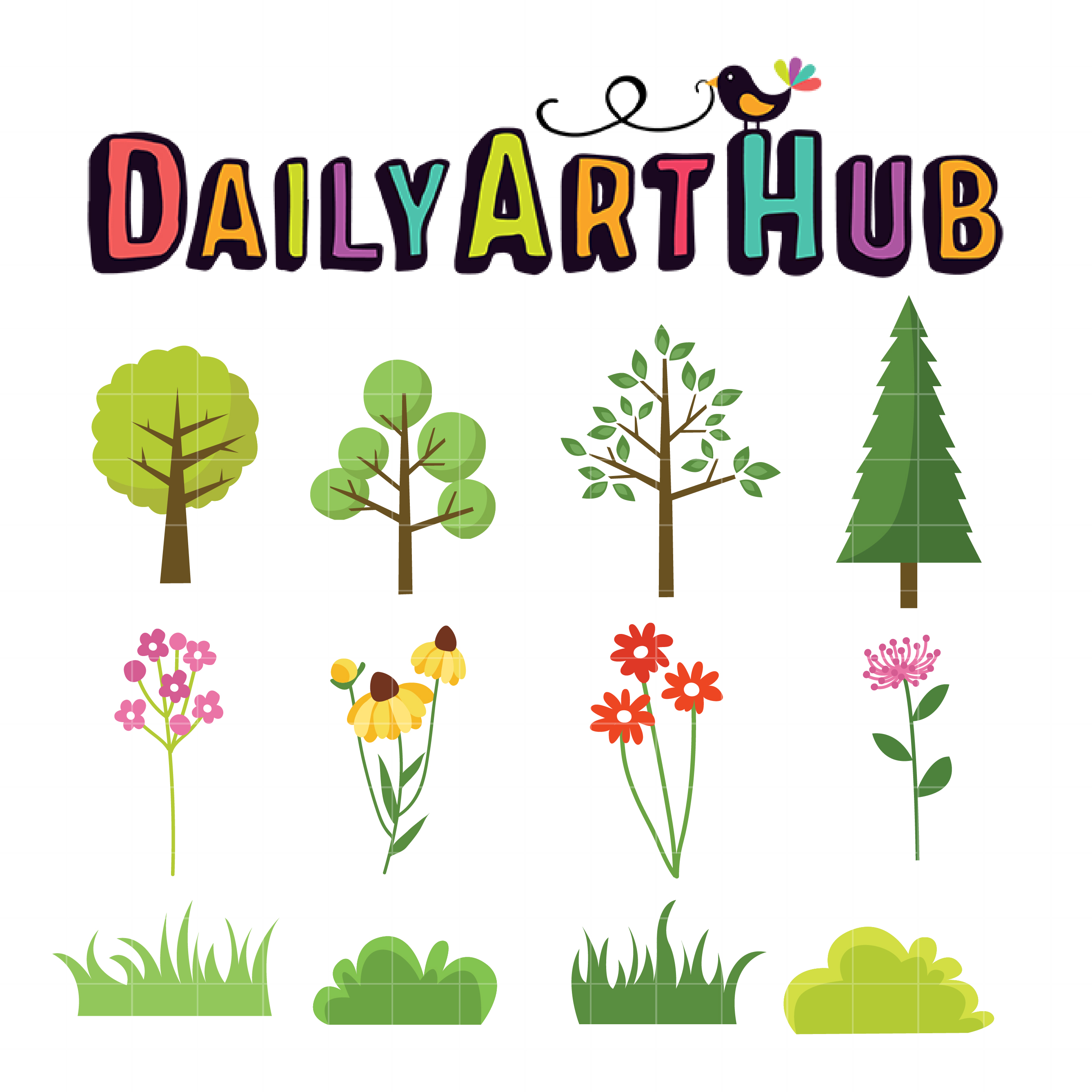 Trees and Plants Clip Art Set Daily Art Hub Free Clip Art Everyday
