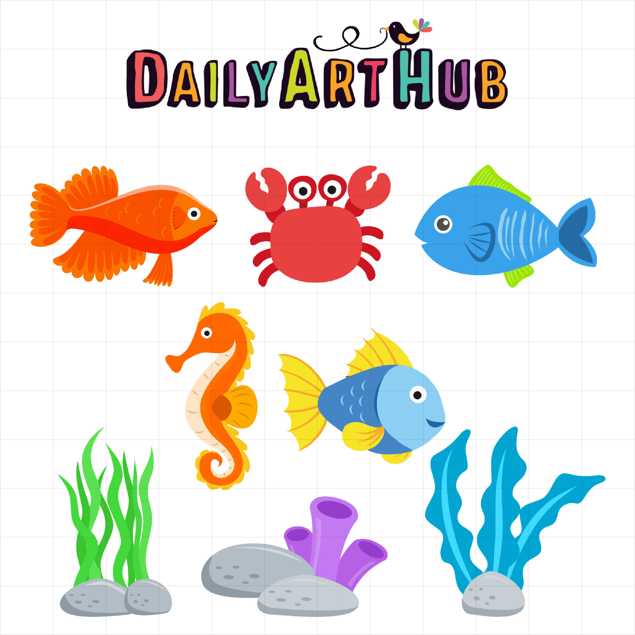 Fishes Clip Art Set – Daily Art Hub // Graphics, Alphabets & SVG