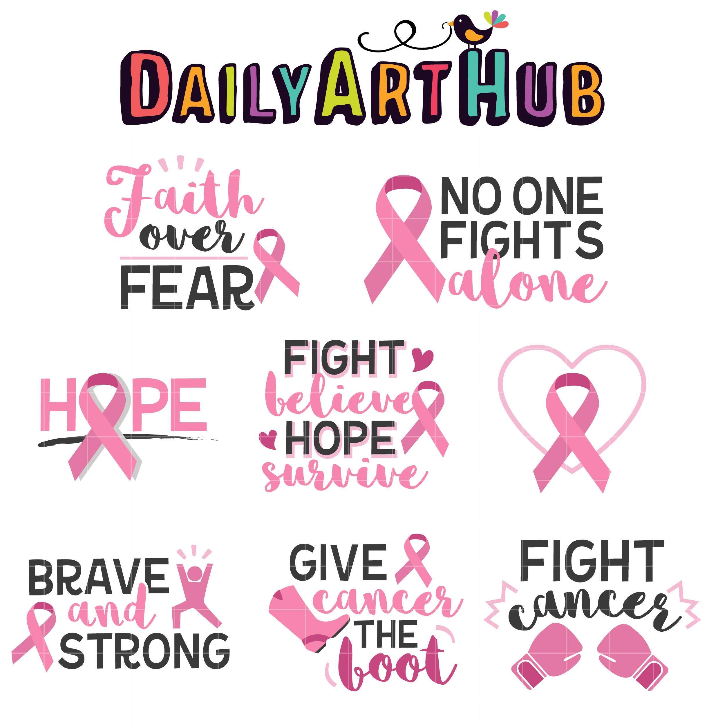 Cancer Awareness Clip Art Set – Daily Art Hub – Free Clip Art Everyday