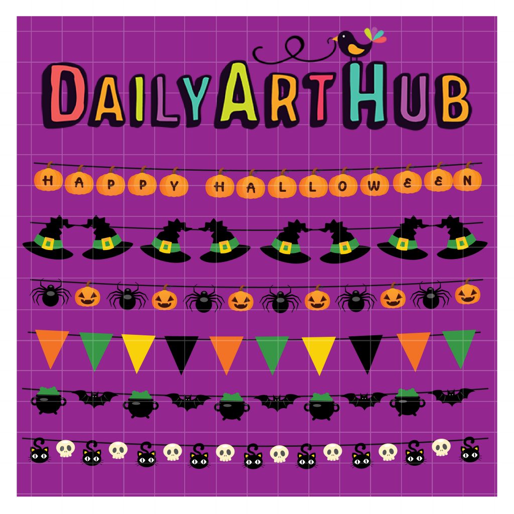 Halloween Garland Clip Art Set – Daily Art Hub // Graphics, Alphabets & SVG