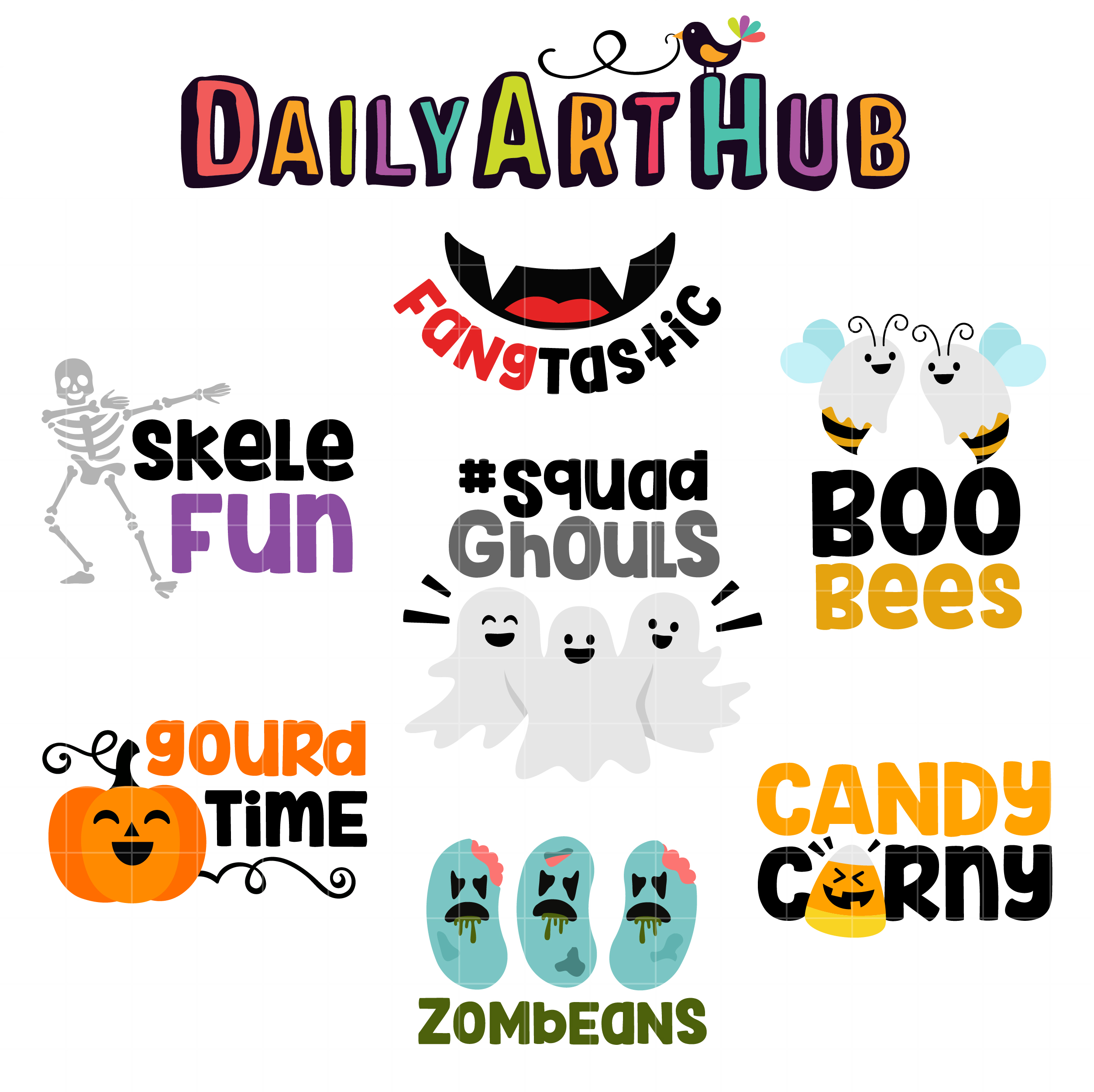 Halloween Puns Clip Art Set Daily Art Hub Free Clip Art Everyday