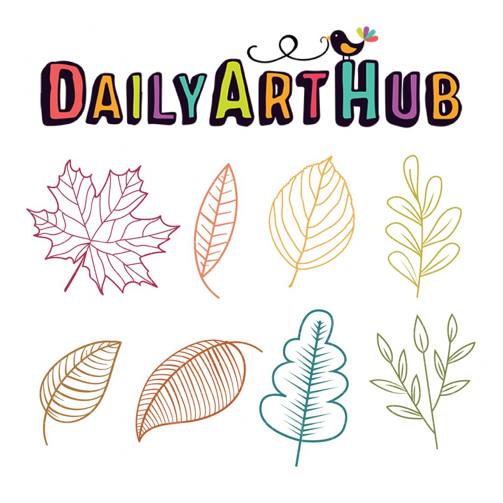 Outline Autumn Leaves Clip Art Set – Daily Art Hub // Graphics ...
