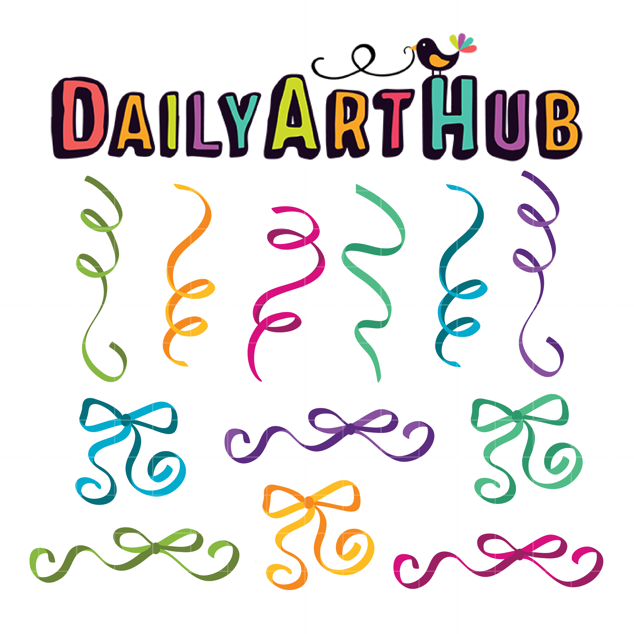 Ribbons And Confetti Clip Art Set Daily Art Hub Free Clip Art Everyday