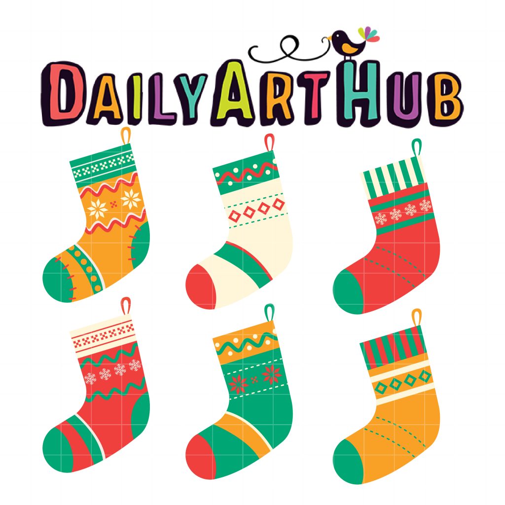Christmas Socks Clip Art Set Daily Art Hub // Graphics, Alphabets & SVG