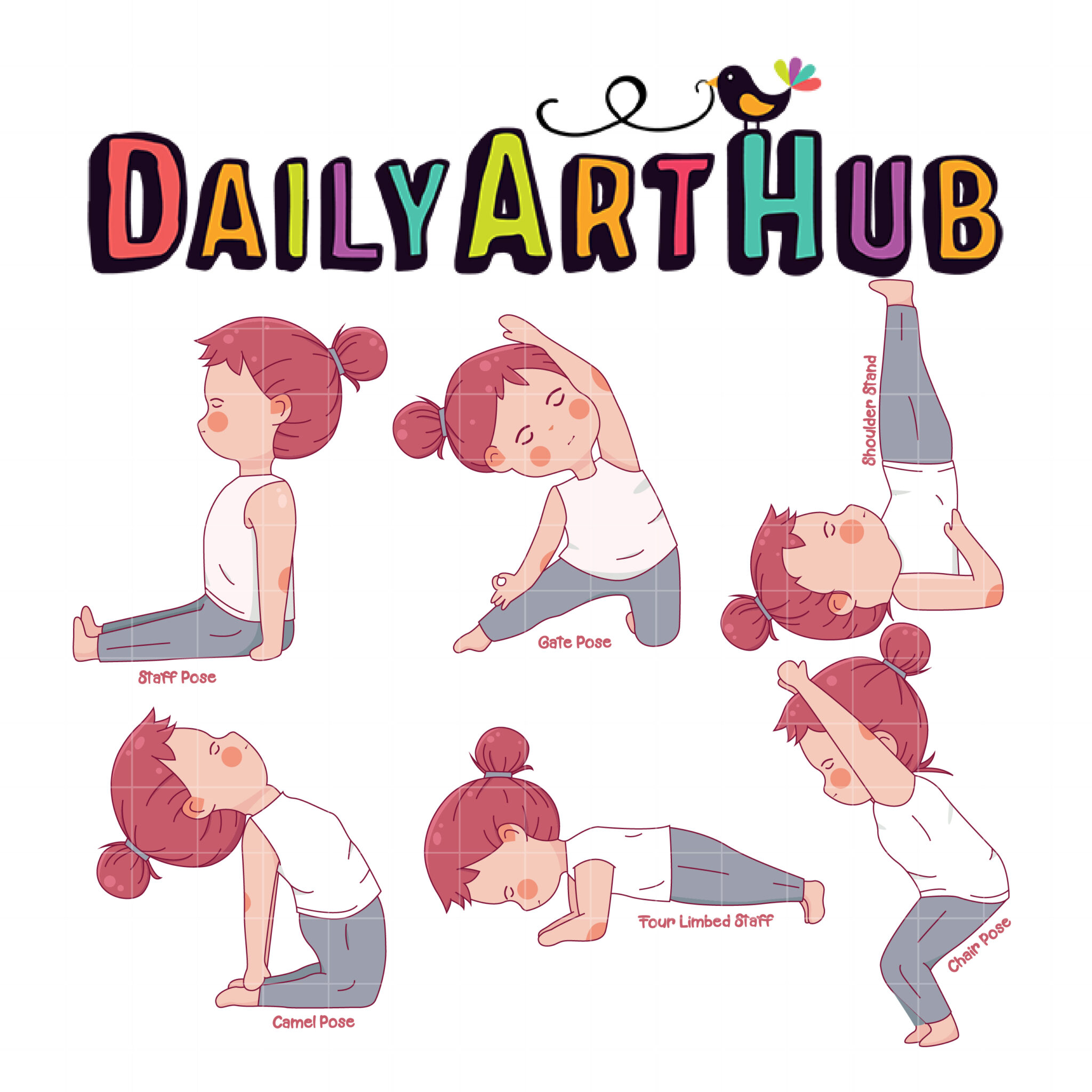Cute Yoga Girl Clip Art Set – Daily Art Hub // Graphics, Alphabets